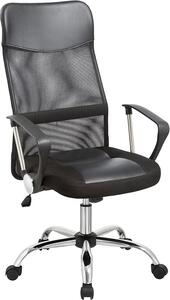 Sedia da ufficio ergonomica di alta qualità, con base cromata, regolazione dell'altezza, braccioli e funzione girevole a 360°: la sedia perfetta per il comfort e la produttività sul posto di lavoro
