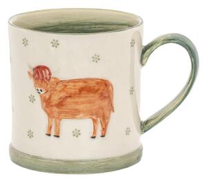 Tazza verde e beige in gres 225 ml Cow – Sass & Belle
