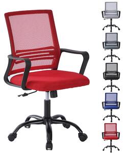 Sedia da ufficio ergonomica, girevole con schienale regolabile