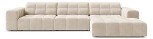 Divano angolare color crema (con penisola a destra/con chaise lounge) con rivestimento in velluto Chicago – Cosmopolitan Design