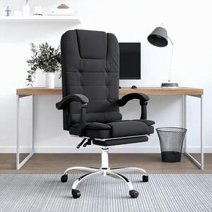 Sedia da ufficio con funzione massaggio, nera, in ecopelle, girevole a 360°, ergonomica, con altezza regolabile, dotata di schienale e supporto lombare, ideale per l'ufficio domestico e il lavoro