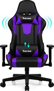 Sedia da gaming, sedia da ufficio ergonomica con supporto lombare regolabile, poggiatesta e braccioli, sedia da gaming imbottita, sedia da gamer con funzione reclinabile, capacità di carico di 150 kg, colore lilla