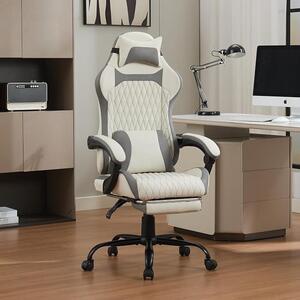 Sedia da gaming, sedia da ufficio, sedia ergonomica per scrivania realizzata in ecopelle traspirante, con poggiapiedi, girevole a 360 gradi, inclinabile da 90 a 135 gradi, struttura in acciaio, rotelle silenziose, capacità di carico fino a 400 lb