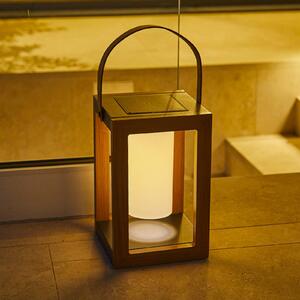 Lumisky Lanterna solare a LED Seraphina, color teak, altezza 32 cm, metallo Seraphina, Legno scuro, Metallo