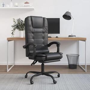 Sedia da ufficio ergonomica, sedia da computer, sedia da scrivania, poltrona da ufficio per dirigenti con funzione massaggio, in ecopelle, colore nero