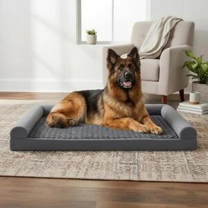 Cuccia ortopedica per cani, extra large, con cuscino in schiuma a forma ovale, dimensioni 135 x 91 cm