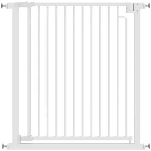 PawHut Cancelletto per Scale, Cancello di Protezione senza Forare con Chiusura Automatica, 76-80x76 cm, Bianco | Aosom Italy