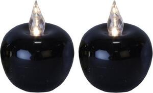 Best Season, decorazione natalizia a LED per tavola "Mini-Mela", colore: nero, confezione da 2 pezzi, dimensioni approssimative: 5 x 4 cm, codice prodotto: 067-09