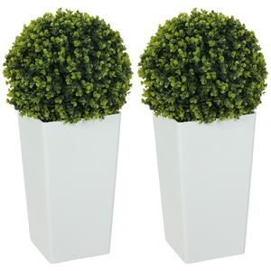 HOMCOM Set da 2 Sfere di Eucalipto Artificiali 65 cm con Protezione UV, Verde | Aosom Italy