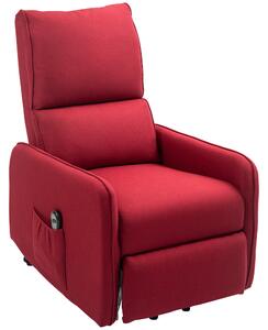Poltrona Alzapersona con poggiapiedi e Tasca, Sedia Elettrica Reclinabile di 135° con Telecomando, Rosso | Aosom Italy