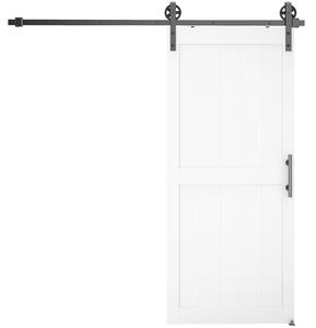 HOMCOM Porta Scorrevole con la ferramenta di montaggio da Interno, Stile Industriale, 81.3x213.4 cm, Legno | Aosom Italy