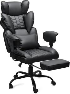 Sedia da ufficio, sedia da scrivania, sedia ergonomica, sedia girevole con altezza regolabile, schienale regolabile da 90-135°, poltrona da ufficio, sedia da ufficio con portata massima di 200 kg, poltrona in (PU) con supporto lombare