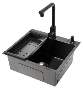 Lavello da cucina in acciaio inossidabile multifunzione con miscelatore