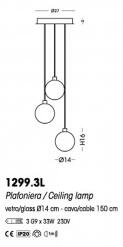 Cangini & Tucci Eclisse 1299.3L sospensione a 3 luci