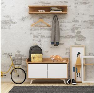 Appendiabiti ARASSO 18,8x80 cm + scarpiera 60x90 bianco/marrone