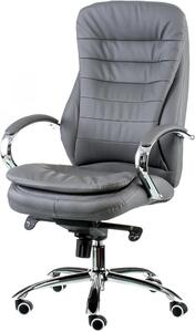 Sedia da ufficio ergonomica, poltrona da ufficio con schienale alto, sedia girevole a 360° ergonomica per ufficio, sedia da scrivania in ecopelle con meccanismo di inclinazione regolabile, colore grigio, portata massima 150 kg