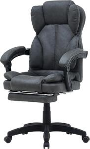 Sedia da ufficio con braccioli imbottiti a 3 punti - Sedia da scrivania con poggiatesta e poggiapiedi - Sedia ergonomica da ufficio con schienale regolabile per una postura più corretta, colore: antracite