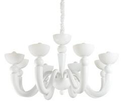 Ideal Lux Bon Bon SP8 lampadario classico per salone colore bianco E14 40W