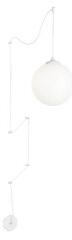 Ideal Lux Boa SP1 lampadario a palla con diffusore in vetro soffiato bianco acidato E27 60W
