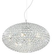 Ideal Lux Orion SP8 lampadario moderno per soggiorno in metallo cromato e cristallo E14 40W