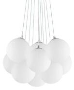 Ideal Lux Mapa Plus SP11 lampadario moderno a sfera in vetro bianco soffiato e acidato E14 40W