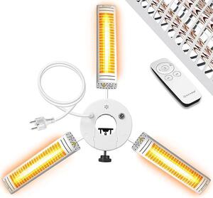 Riscaldatore a infrarossi da 3000W per terrazza, ideale per ristoranti e pergole. Riscaldatore a infrarossi da esterno, con telecomando e altezza regolabile, perfetto per giardino e spazi esterni