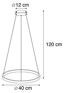 Lampada a sospensione moderna argento 40 cm LED - ANELLA