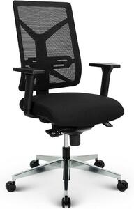 Sedia da ufficio V1801, confortevole, rivestita in tessuto/rete, colore nero – Ideale per ufficio, home office, sale conferenze – Portata massima: 150 kg