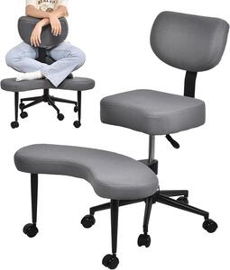 Sedia da ufficio ergonomica con seduta in mesh traspirante, altezza regolabile da 47 a 59 cm, capacità di carico di 136 kg, girevole a 360° – ideale per l'uso in casa. Colore: grigio