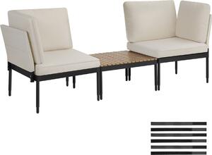 Set da giardino in alluminio tectake® Magaluf Funzione 5 in 1, schienale regolabile in 5 posizioni, imbottitura spessa
