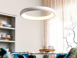 Lampada a sospensione in acciaio bianco in alluminio con luci a LED integrate ad anello di forma rotonda a sospensione illuminazione Beliani