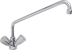 Rubinetto per lavello Einloch, in ottone, modello 1LMBT_PROFI | Miscelatore, con attacchi per acqua fredda e calda, da montare su piano, foro di diametro 30-32 mm, altezza del rubinetto 300 mm, prodotto in Europa