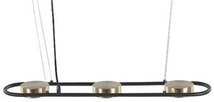 Lampada a sospensione in ottone Nero in acciaio luci a LED integrate a 3 luci forma geometrica illuminazione a binario a sospensione cucina Beliani