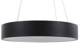 Lampada a sospensione in acciaio Nero con luci a LED integrate ad anello di forma rotonda a sospensione con illuminazione glamour moderna Beliani