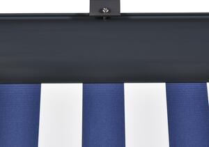 Outsunny Tenda Avvolgibile a Rullo da Esterno, Impermeabile, Funzionamento Manovella, Colore: Bianco e Blu, 250 x 200 cm