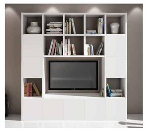 MOBILI 2G - Libreria moderna porta Tv bianco Soggiorno L218 P30 H218