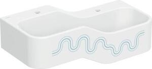 Geberit Bambini jeu et lavabo, L:90cm, 2 places de lavage, bassin plus profond à droite, sans trop-plein, 502.974.SX.1, 502.974.SX.1