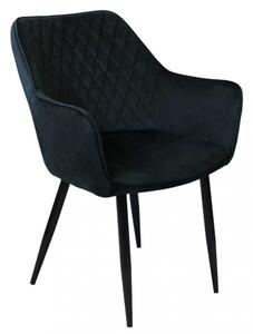 Sedia poltrona design da interno con struttura in metallo e seduta rivestita in velluto Dobby - Black