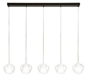 Lampadario perenz illumina rain s5 br ne tr e27 led vetri trasparenti base nera - Perenz