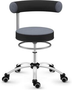 - Sedia ergonomica per la salute | Sedia girevole con schienale a 360°, schienale rigido, altezza seduta (42-51 cm), rivestimento in tessuto grigio/nero, ruote con blocco. Sedia da ufficio ergonomica, sedia per insegnanti