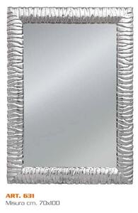 MOBILI 2G - Specchiera rettangolare Moderna colore argento 70 x 100 x 5 cm