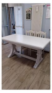 MOBILI 2G - Tavolo classico rettangolare legno allungabile bianco 180x100