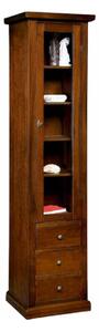 MOBILI 2G - VETRINA LIBRERIA ARTE POVERA LEGNO 1 PORTA TINTA NOCE 45X41X187