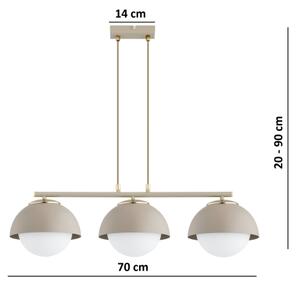 Brilagi - Lampadario a sospensione con cavo COSMO 3xE27/60W/230V beige/oro