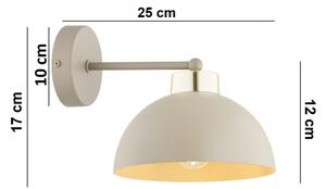 Brilagi - Lampada da parete MOON 1xE27/60W/230V beige/oro