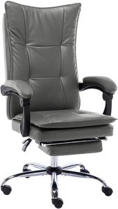 Sedia da ufficio ergonomica con funzione reclinabile e poggiapiedi, poltrona da ufficio in ecopelle, regolabile in altezza, sedia girevole inclinabile da 95 a 150 gradi, adatta per ufficio e home office, colore antracite