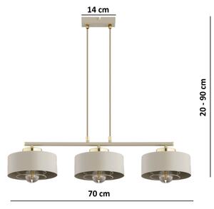 Brilagi - Lampadario a sospensione con cavo SPRING 3xE27/60W/230V beige/oro