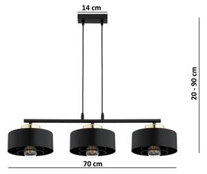 Brilagi - Lampadario a sospensione con cavo SPRING 3xE27/60W/230V nero/oro