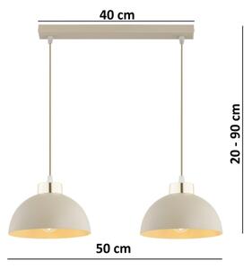Brilagi - Lampadario sospeso con cavo MOON 2xE27/60W/230V beige/oro