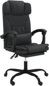 Sedia da ufficio con funzione reclinabile, colore nero - Sedia ergonomica da ufficio per dirigenti, realizzata in ecopelle, con poggiapiedi. Sedia da scrivania regolabile in altezza, girevole a 360°, ideale come sedia da gaming per ufficio e studio